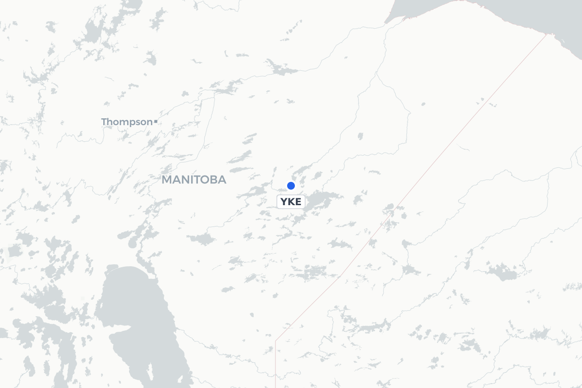 Map showing the location of Knee Lake Airport
