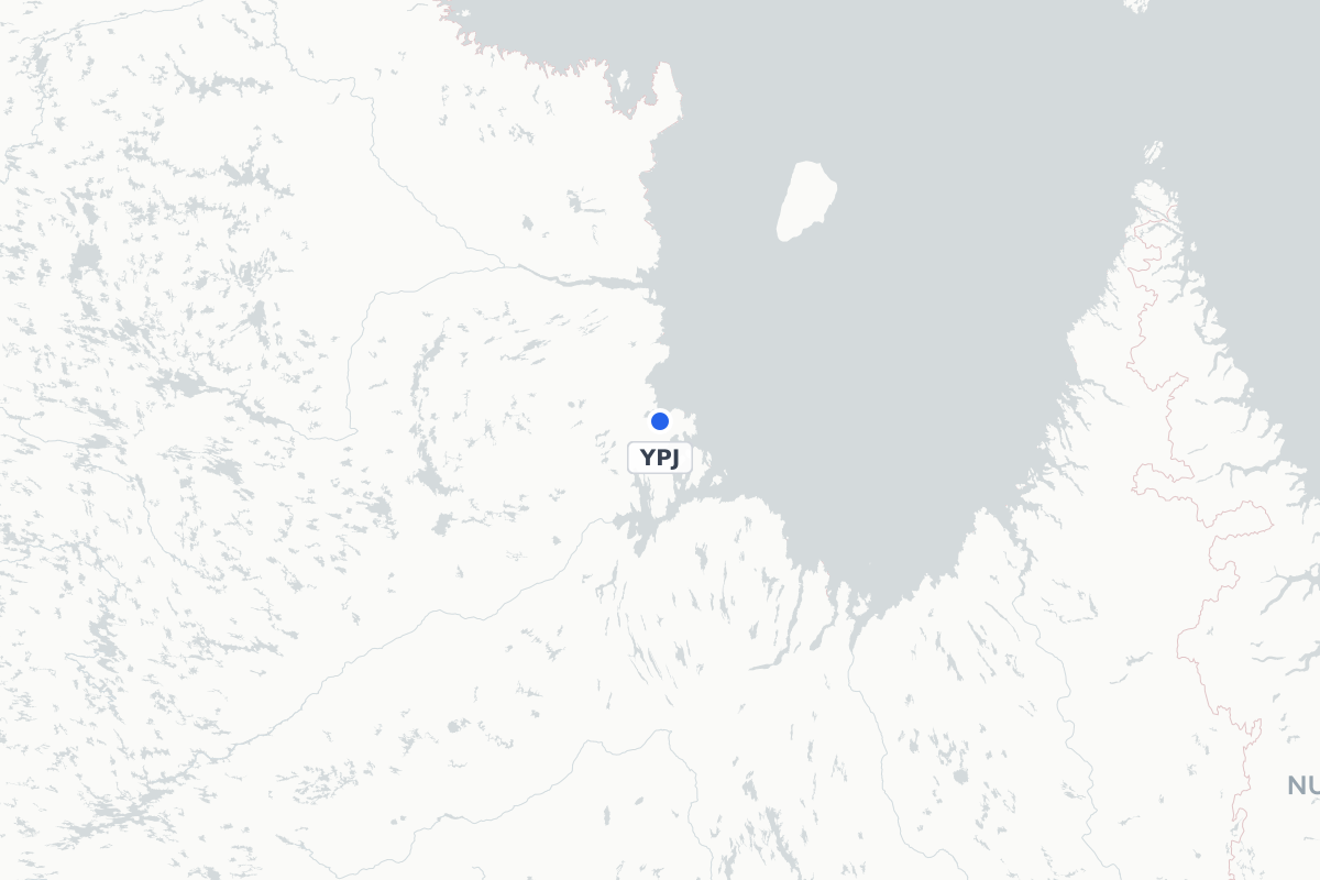 Map showing the location of Aupaluk Airport